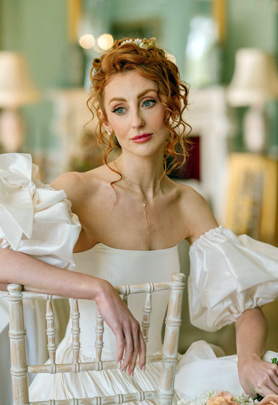 Wedding day hair styling