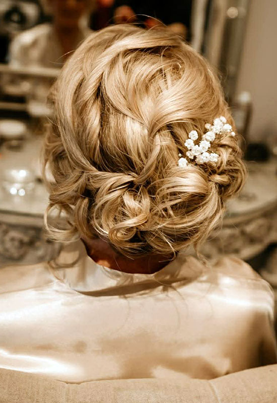 Wedding day hair styling